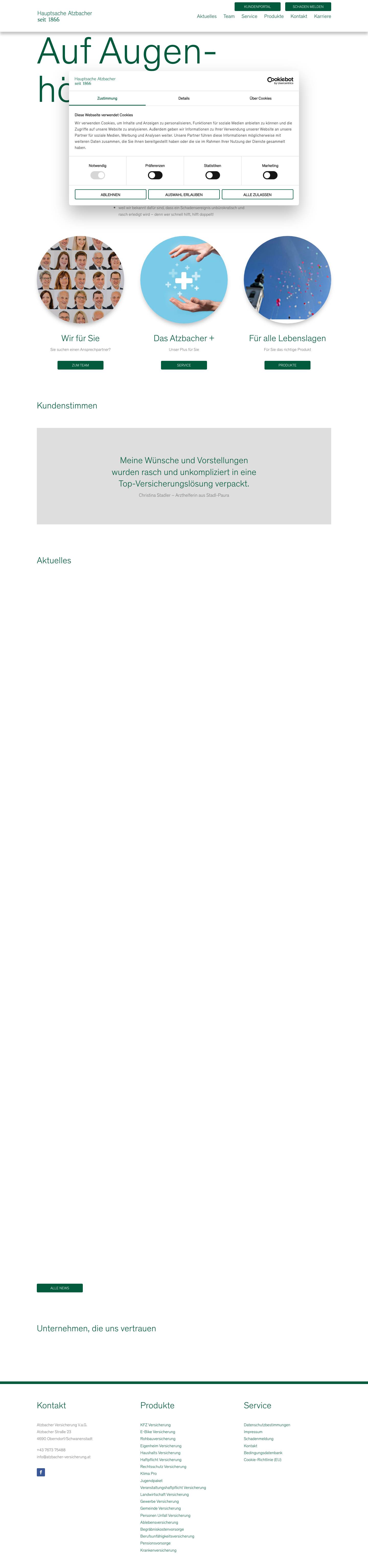 Home – Atzbacher Versicherung - Full Screenshot