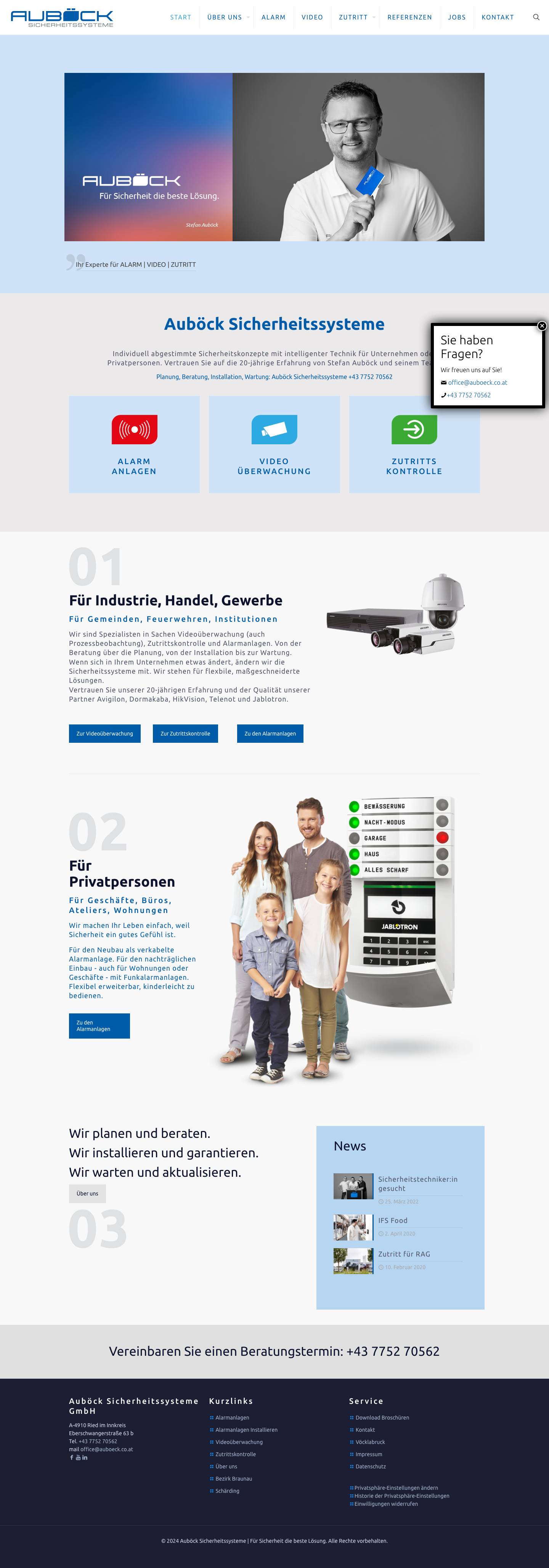 Auböck Sicherheitssysteme | Für Sicherheit die beste Lösung. - Full Screenshot