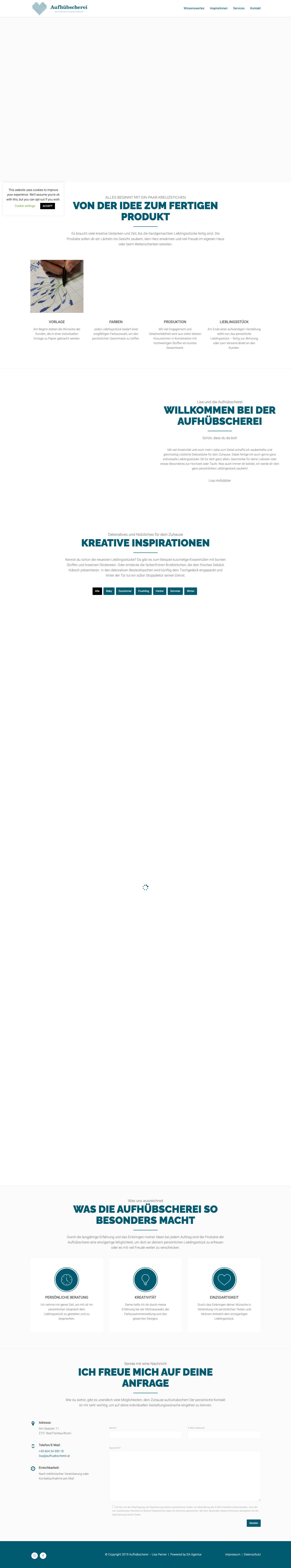 Aufhübscherei - Ideen zum Schenken | Handgemacht - Dekostücke - Full Screenshot