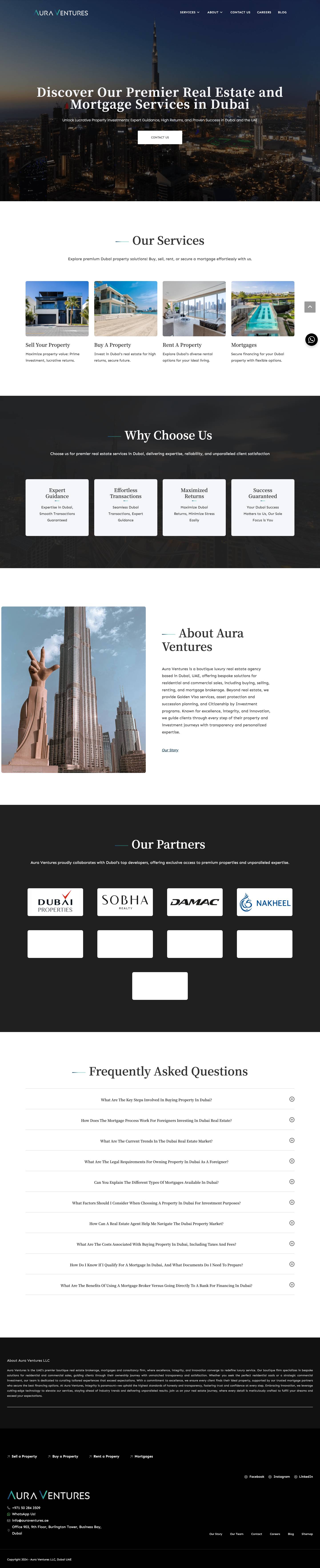 Dubai Real Estate | Buy, Sell & Rent Properties | Aura Ventures - Full Screenshot
