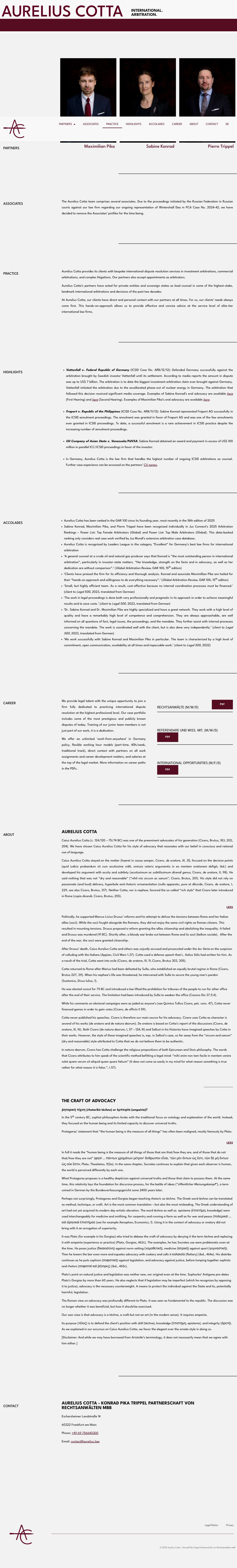 Start - Aurelius Cotta - International. Arbitration. - Full Screenshot