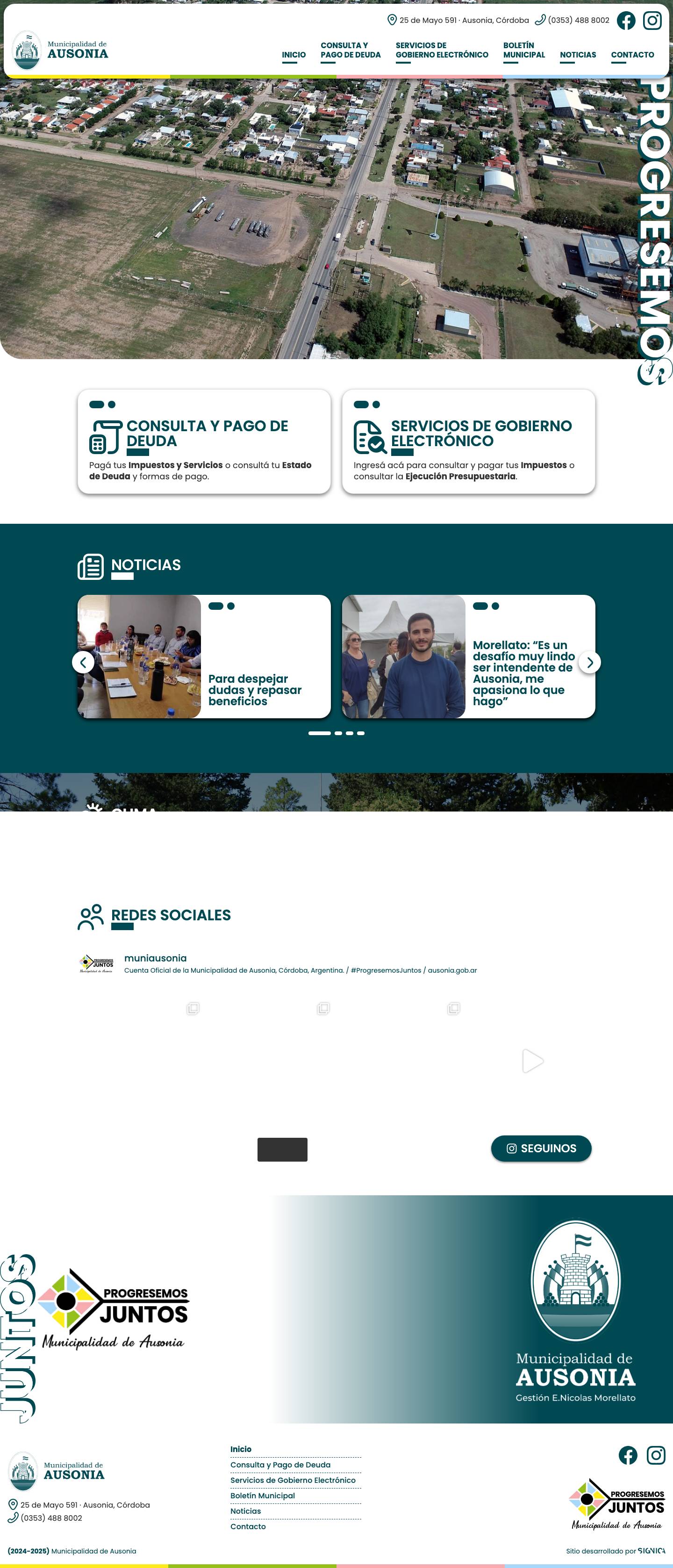 Municipalidad de Ausonia - Full Screenshot