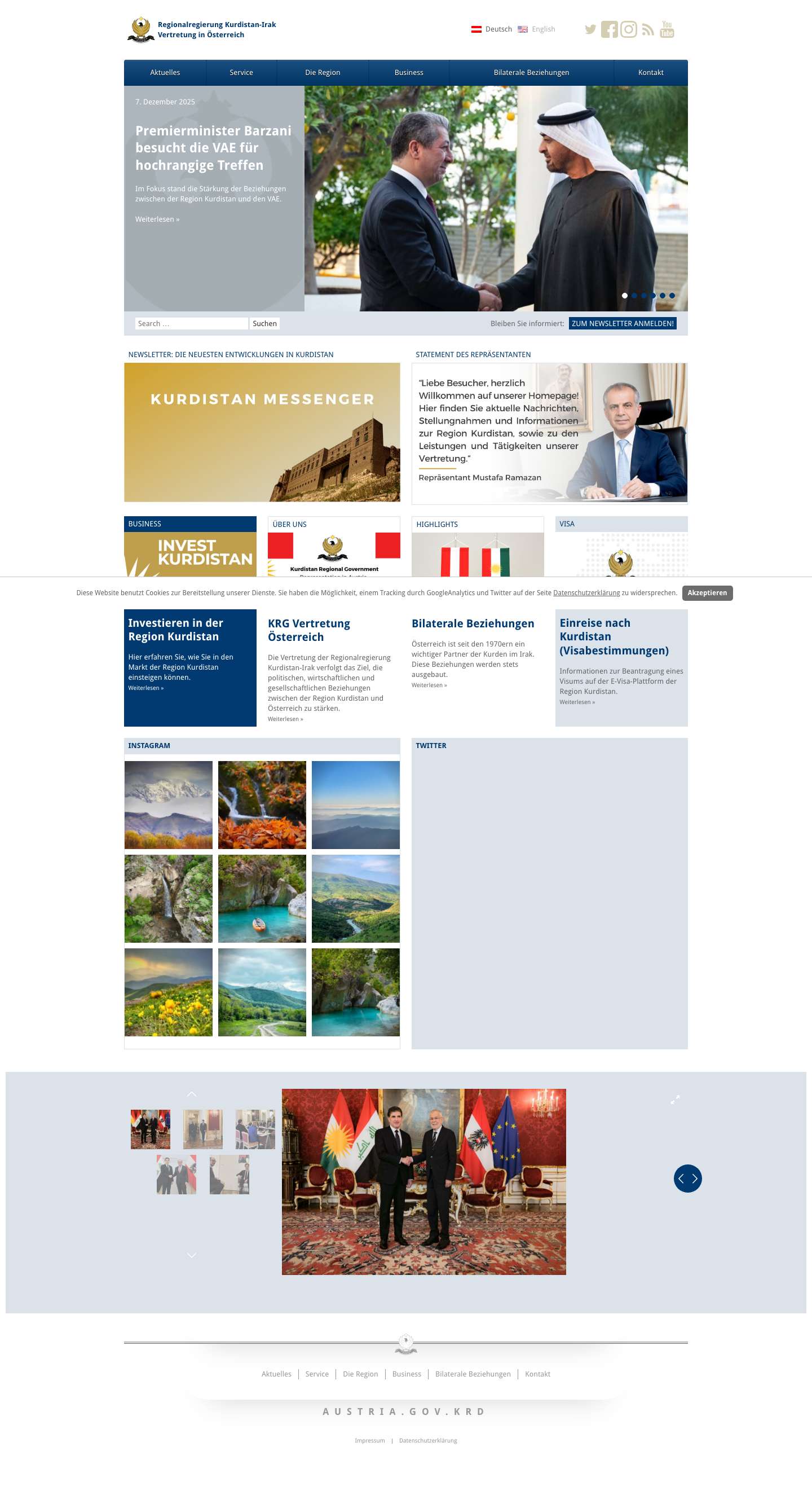 Kurdistan Regional Government-Iraq Representation in Austria – KRG Kurdistan Regional Government - Full Screenshot