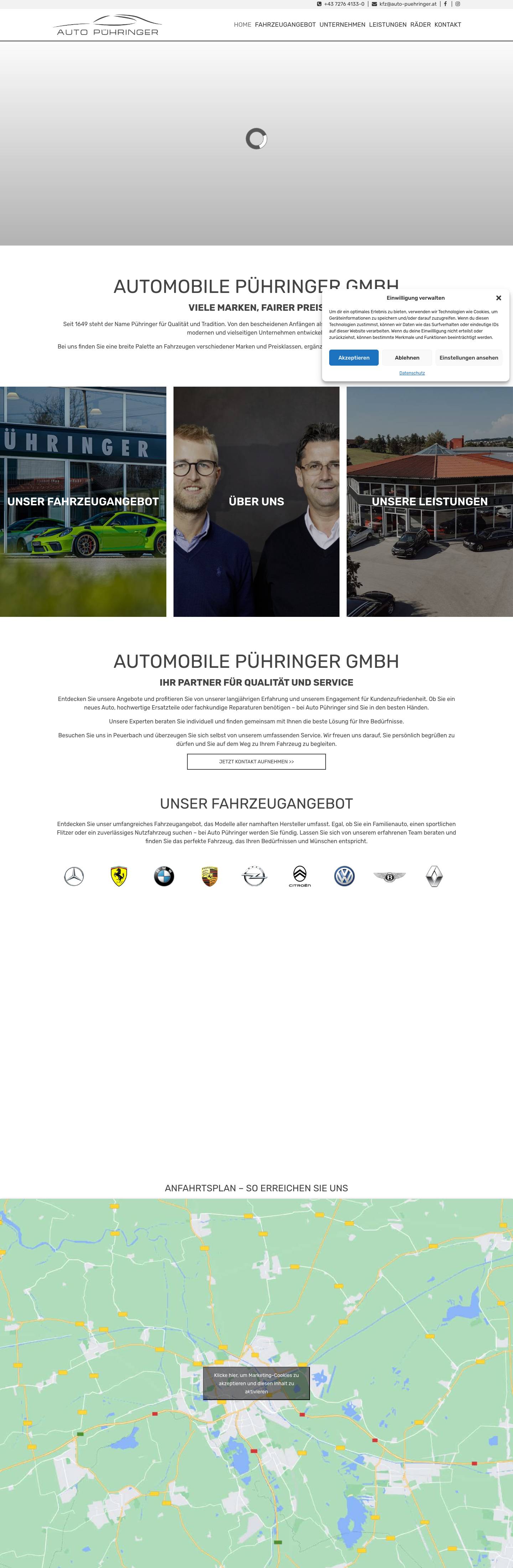 Home - Automobile Pühringer GmbH aus Peuerbach in OberösterreichAutomobile Pühringer GmbH aus Peuerbach in Oberösterreich - Full Screenshot