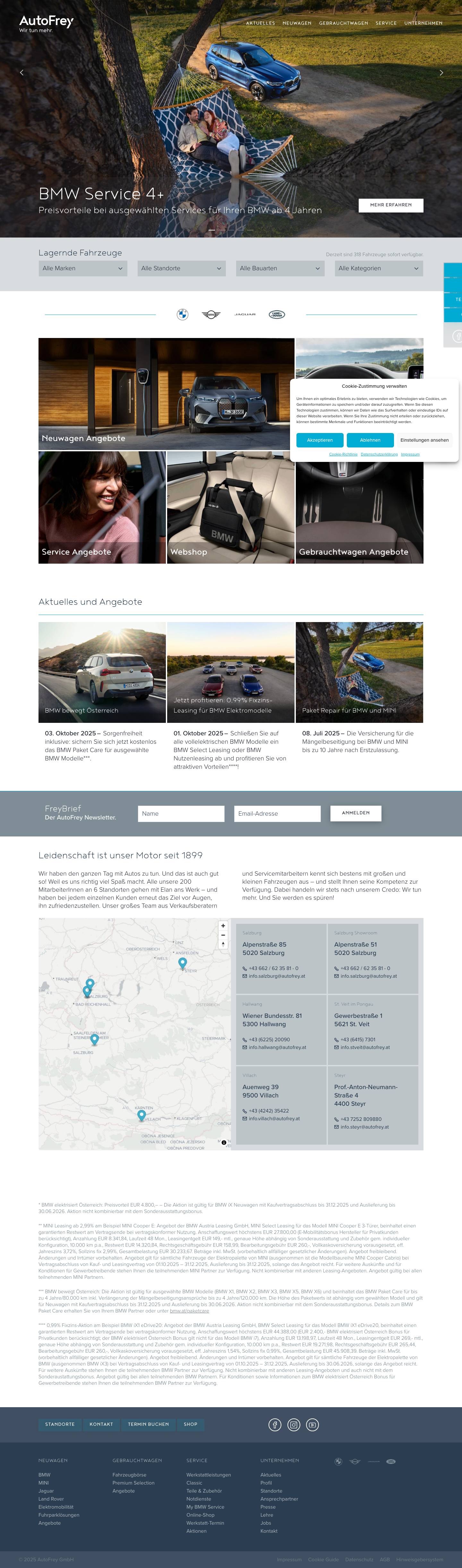 AutoFrey – Ihr Experte für BMW, MINI, Jaguar und Land Rover - Full Screenshot