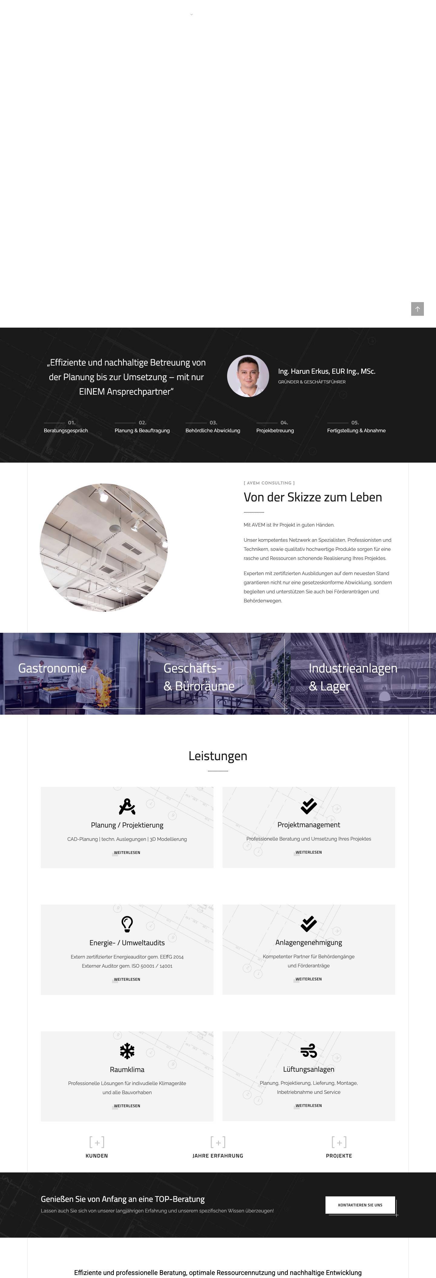 Lüftungstechnik, CAD-Planung , Anlagengenehmigungen - AVEM - Full Screenshot