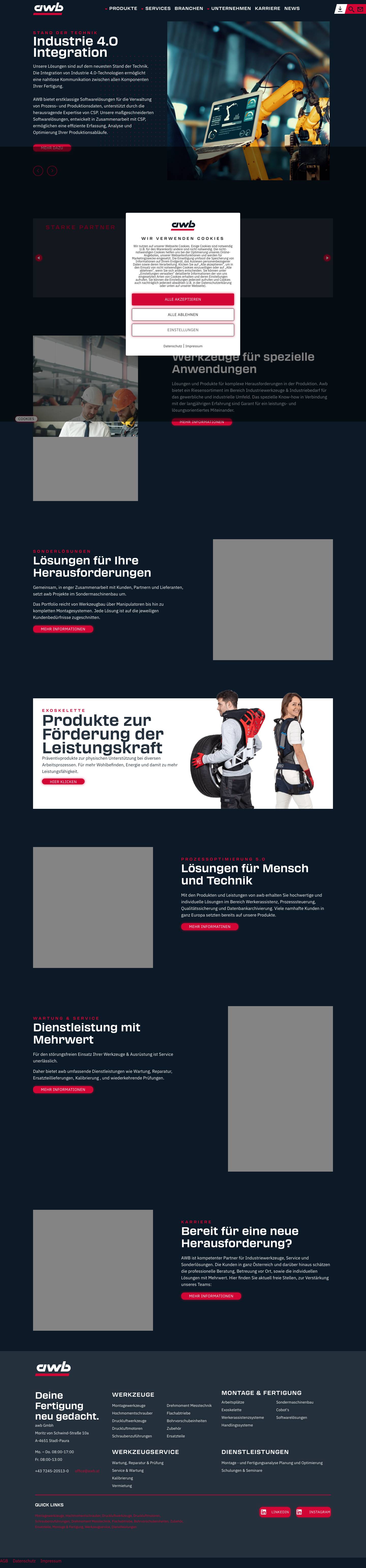 AWB | Industriebedarf & Service - Innovative Lösungen - Full Screenshot