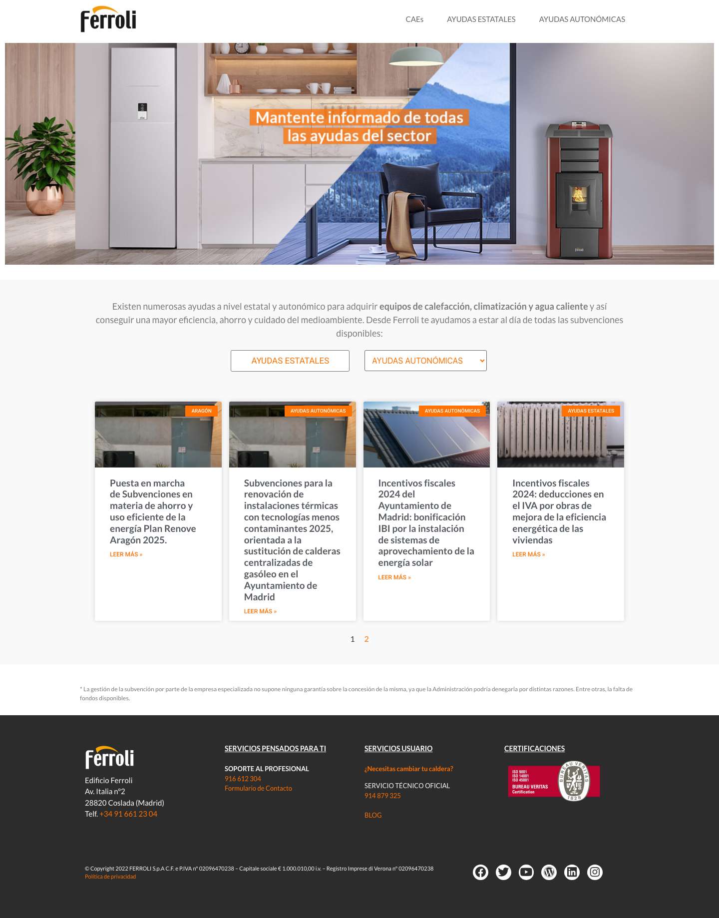 Ayudas y subvenciones - - Full Screenshot