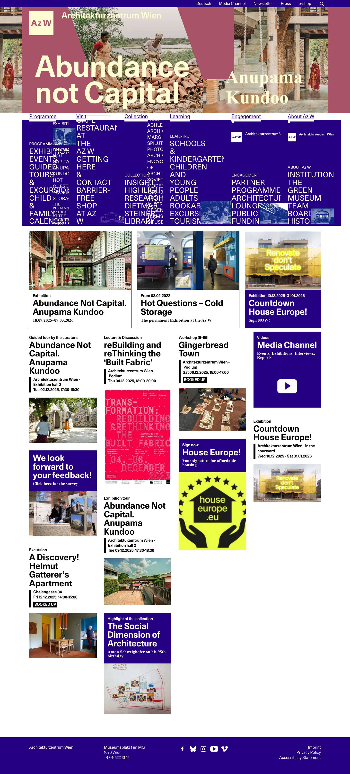 Architekturzentrum Wien - Full Screenshot