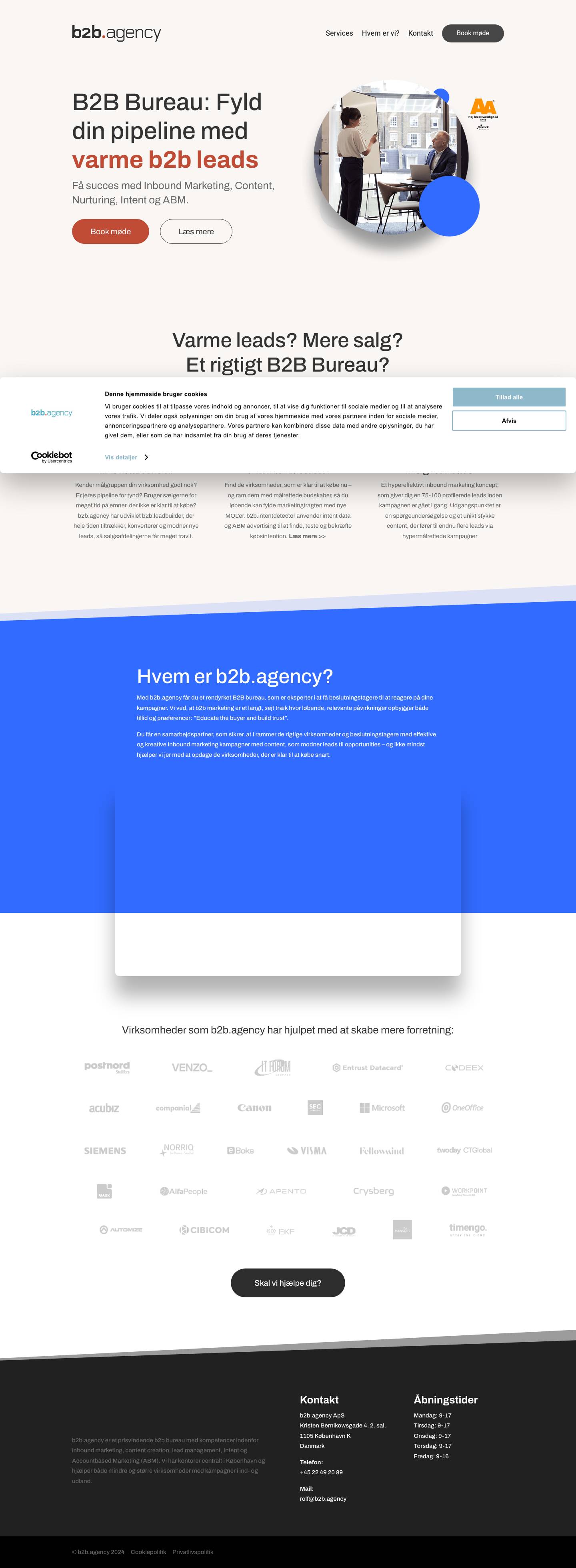 B2B Bureau : b2b.agency, Inbound marketing, Intent og ABM - Full Screenshot