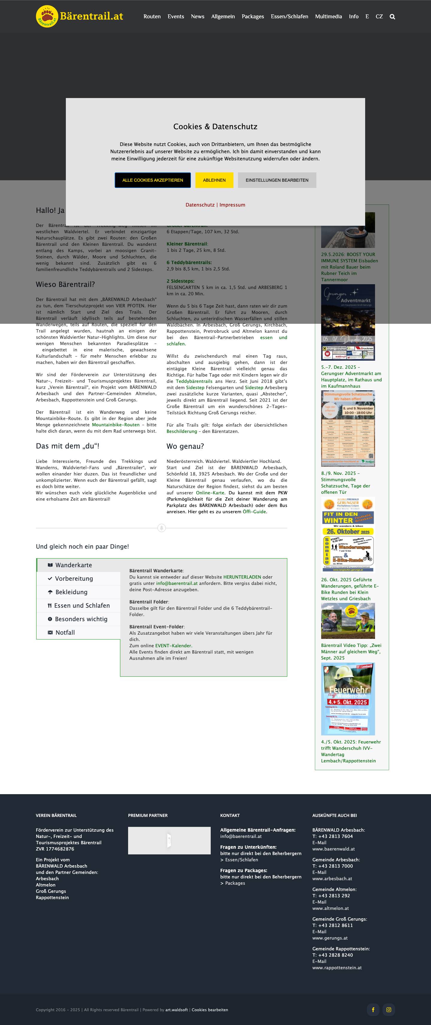 Bärentrail im Waldviertel – Wandern von Naturerlebnis zu Naturerlebnis, Start und Ziel Arbesbach - Full Screenshot