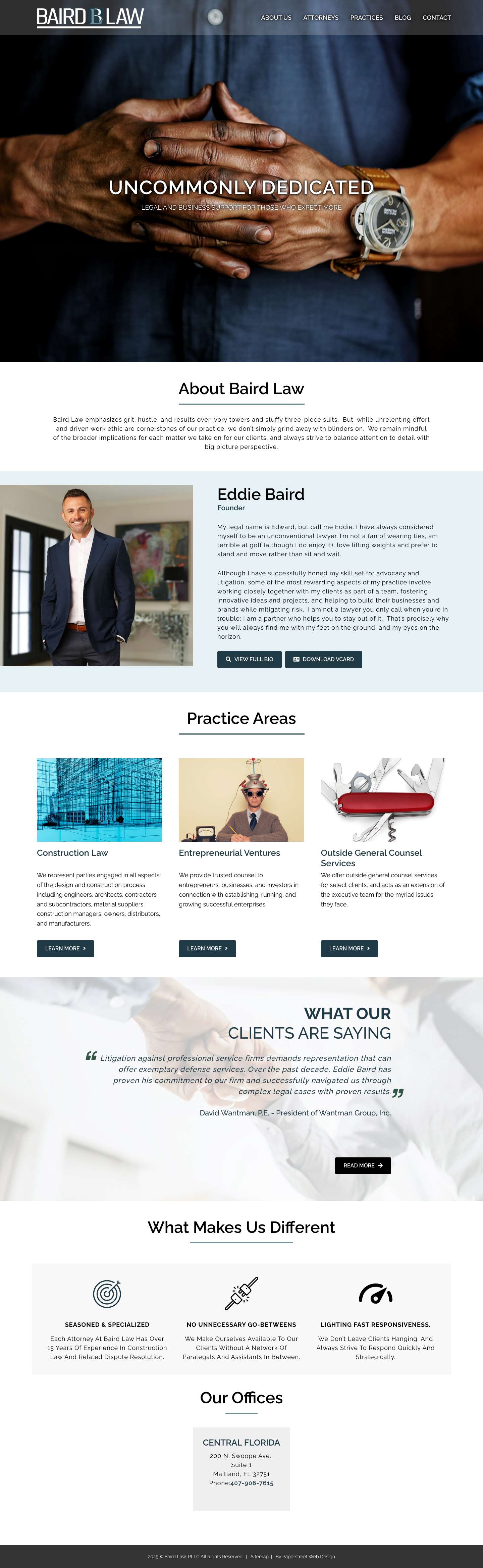 Legal and Business Support for Those Who Expect More - Baird Law, PLLC - Full Screenshot
