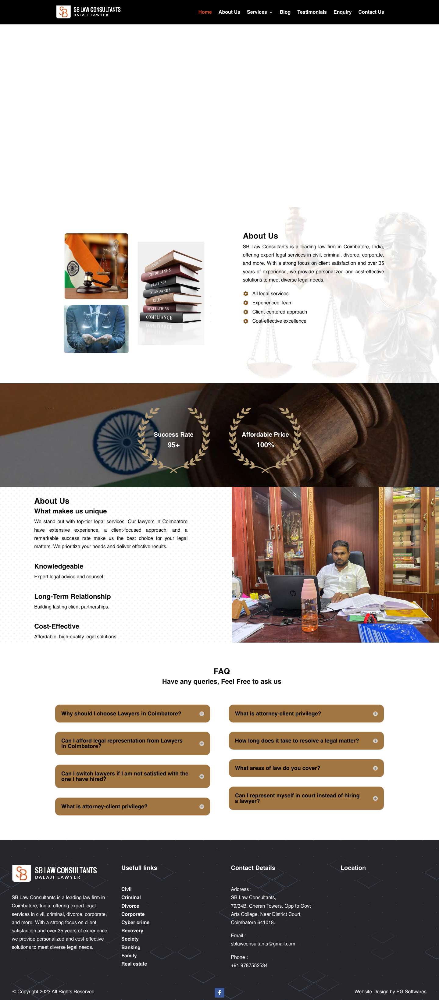 Lawyer in Coimbatore - Law Firm in Coimbatore - Full Screenshot