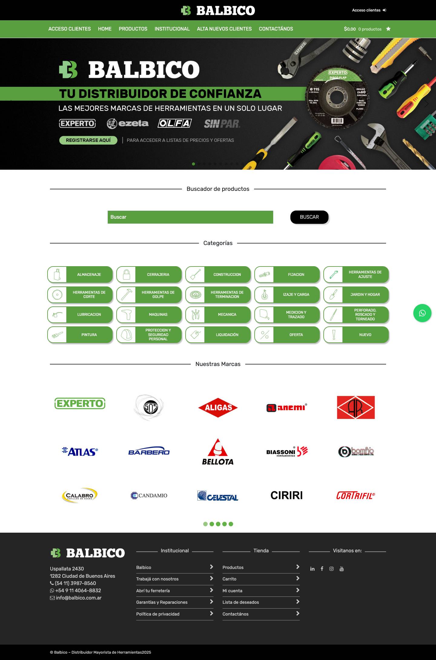 Balbico - Distribuidor Mayorista de Herramientas - Mayorista y distribuidor de herramientas y artículos de ferreteríaBalbico - Distribuidor Mayorista de Herramientas - Mayorista y distribuidor de herramientas y artículos de ferretería - Full Screenshot
