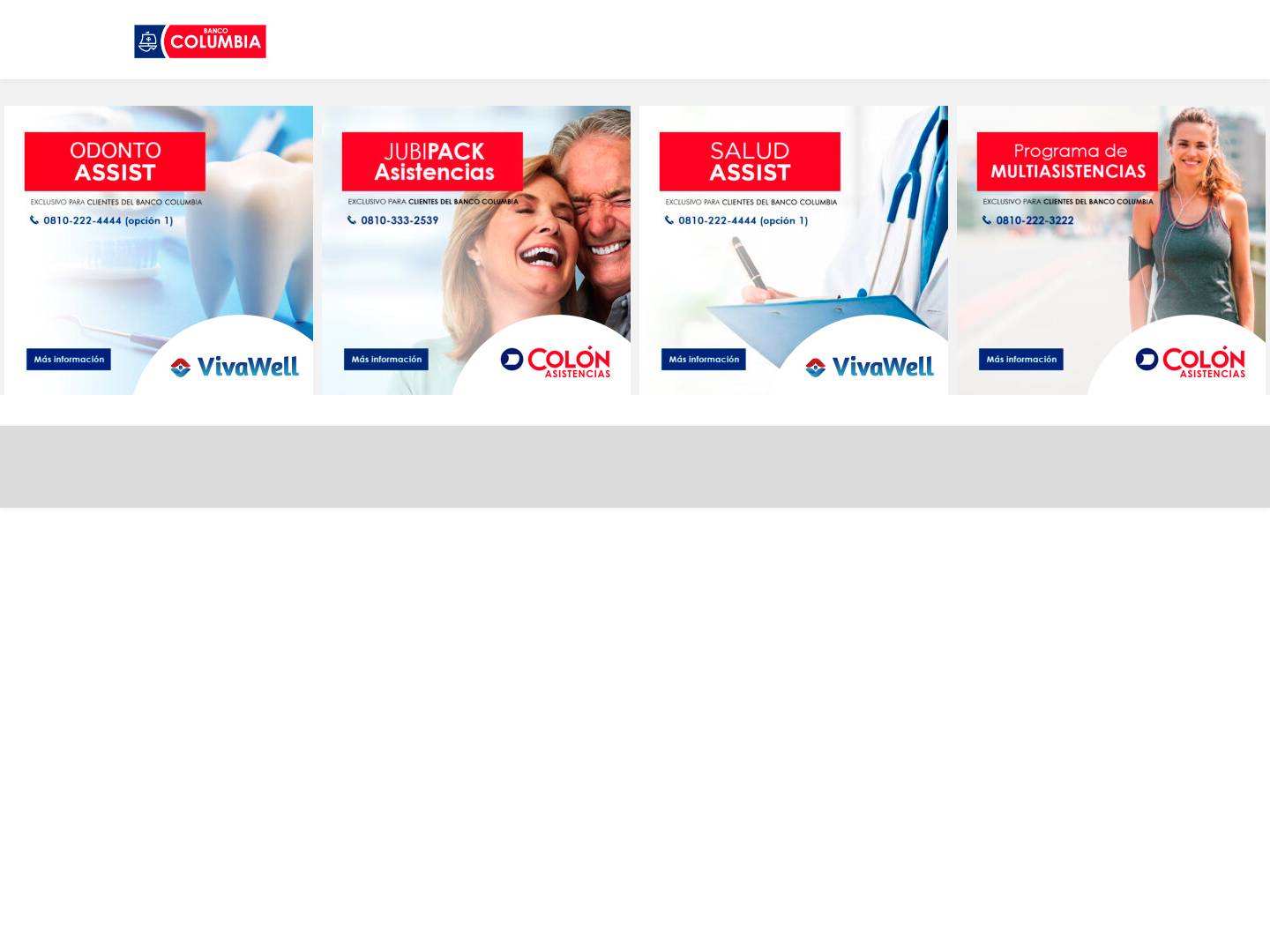 Programa de Multiasistencias BANCO COLUMBIA - Full Screenshot