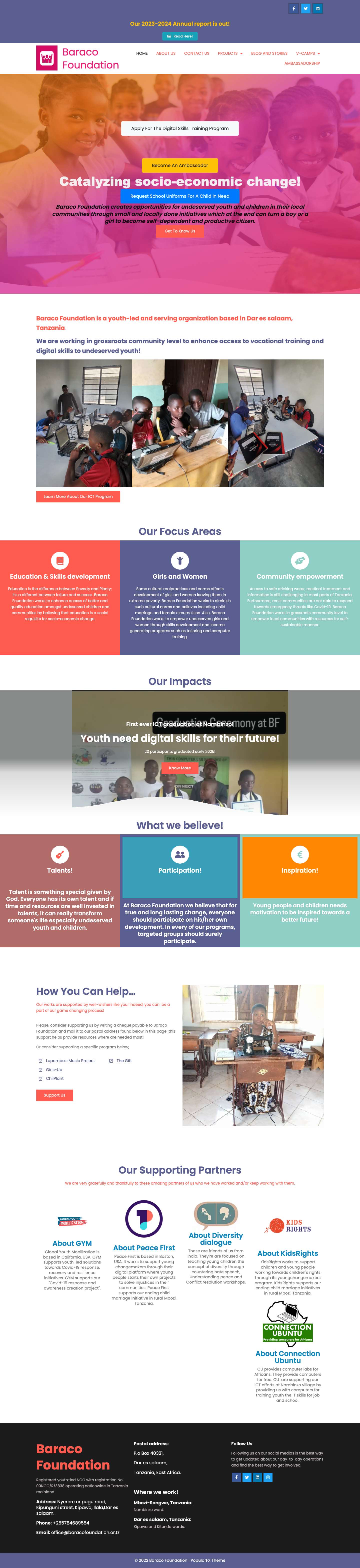 Baraco Foundation – For youth, By youth, With youth - Full Screenshot