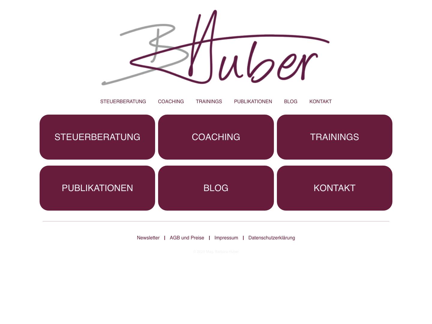 Mag. Barbara Huber, Huber Steuerberatung und Unternehmensberatung - Full Screenshot