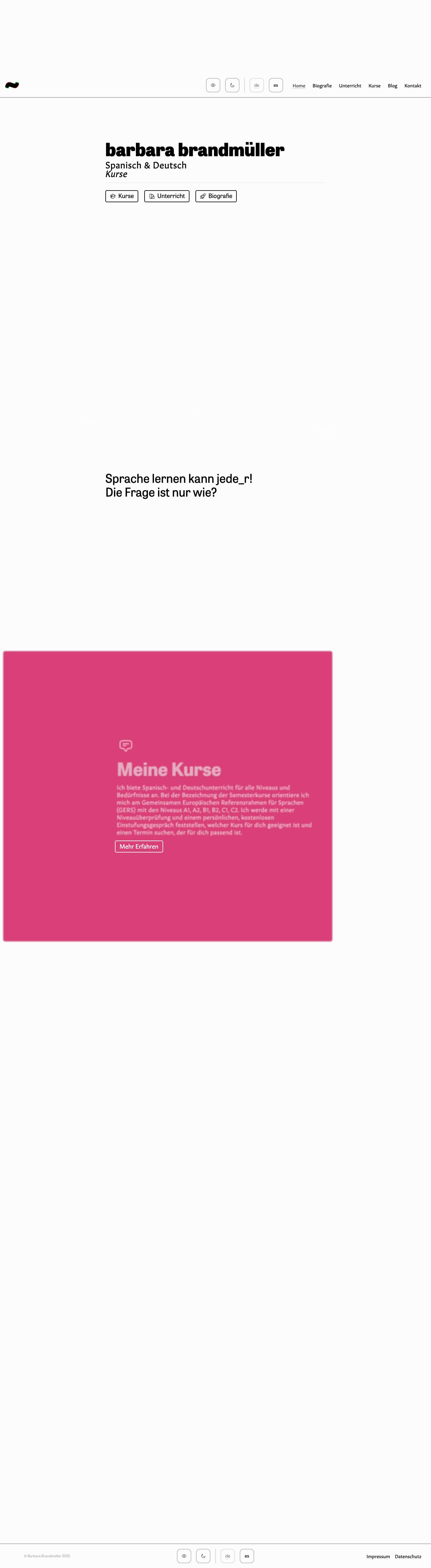 Barbara Brandmüller - Spanisch- & Deutschkurse - Full Screenshot