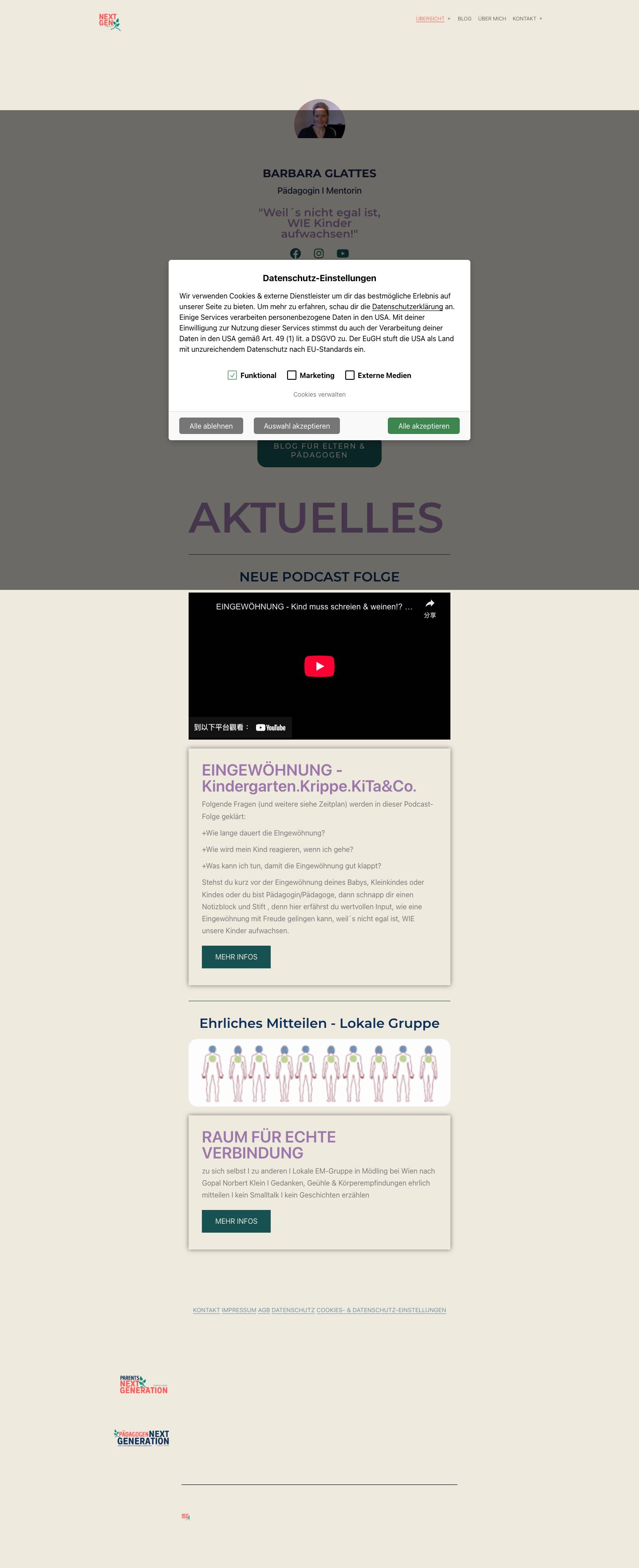 barbaraglattes.at – Mentorin für Eltern & Pädagogen - Full Screenshot