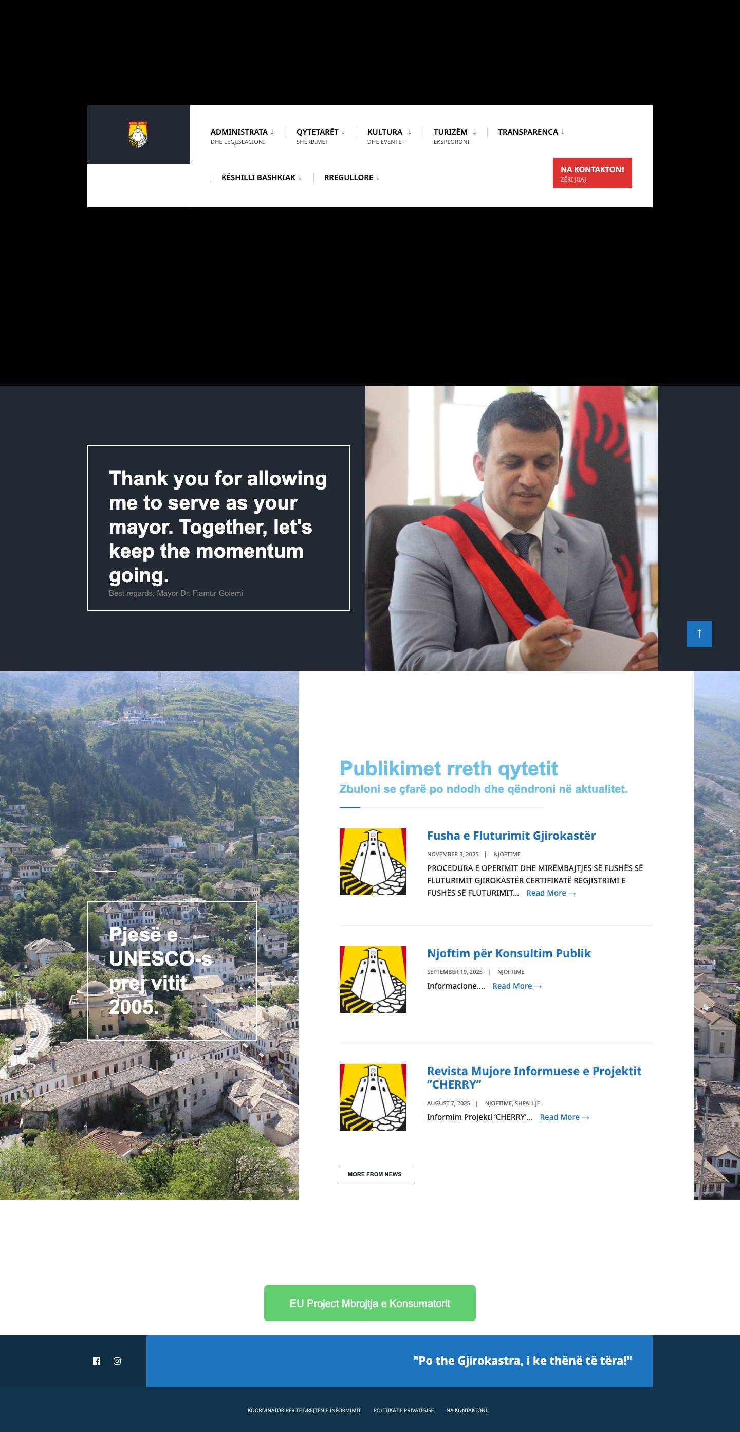 Bashkia Gjirokaster – Gjirokastra Municipality - Full Screenshot