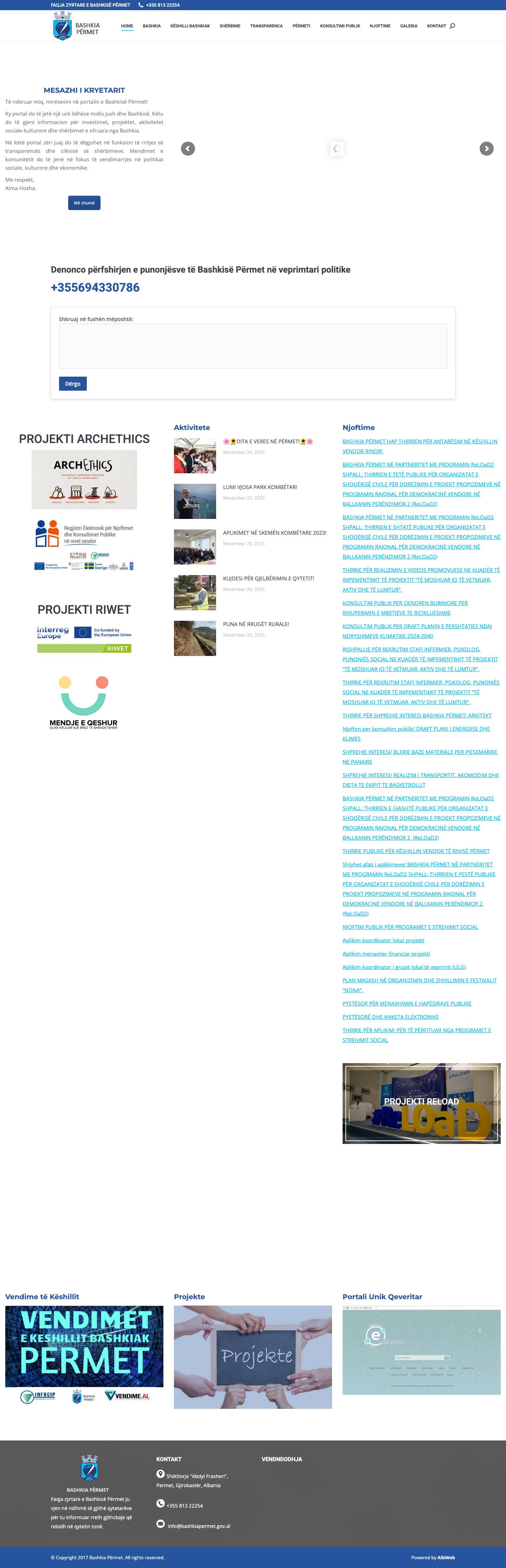 Bashkia Permet , Faqja Zyrtare – Bashkia Permet , Faqja Zyrtare - Full Screenshot