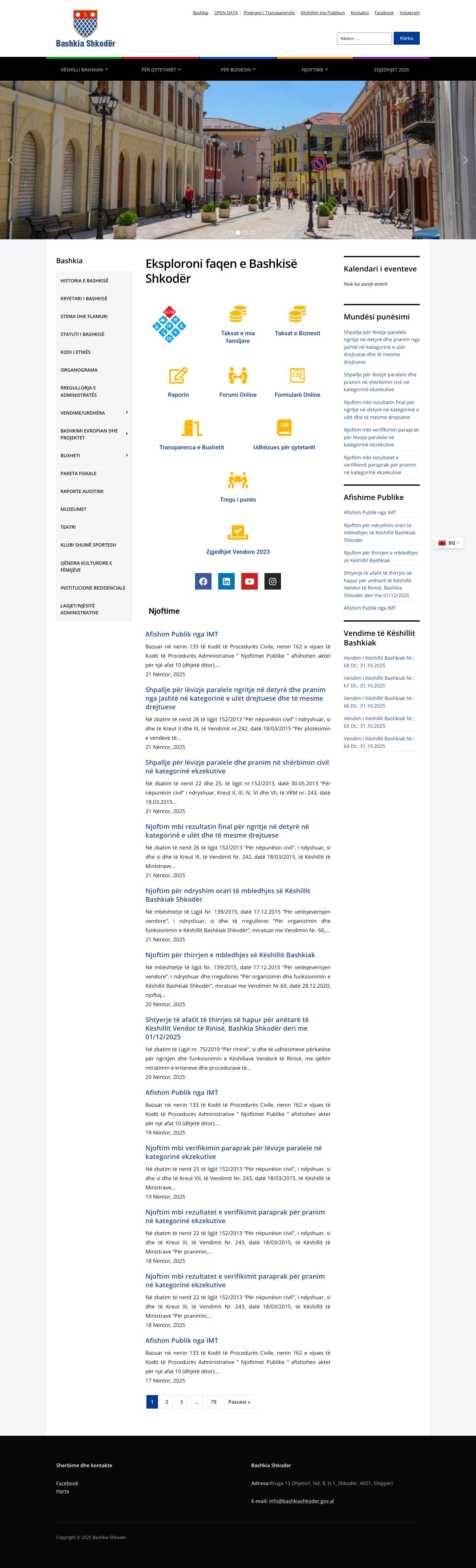 Bashkia Shkoder – Eksploroni faqen e Bashkise Shkoder - Full Screenshot