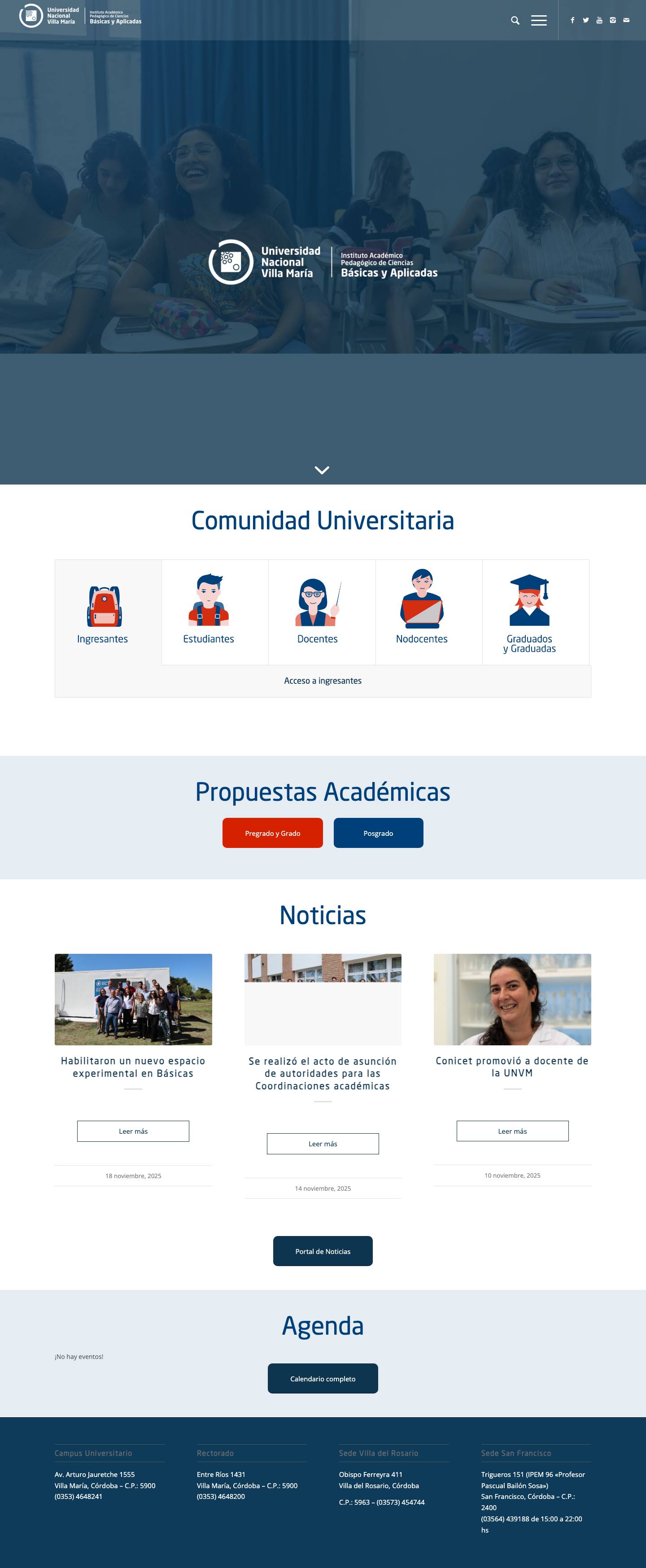 Basicas UNVM – Instituto académico pedagógico de ciencias - Full Screenshot