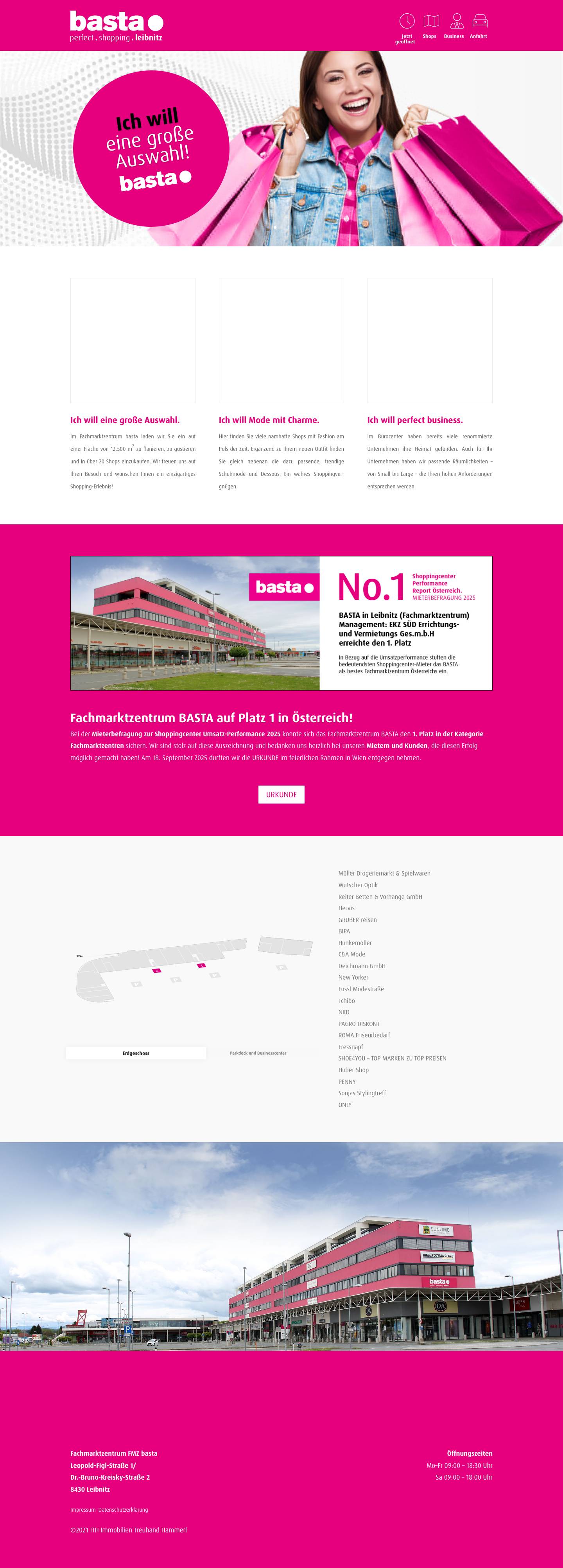 home - basta - das Fachmarktzentrum in Leibnitz / Gralla - Full Screenshot