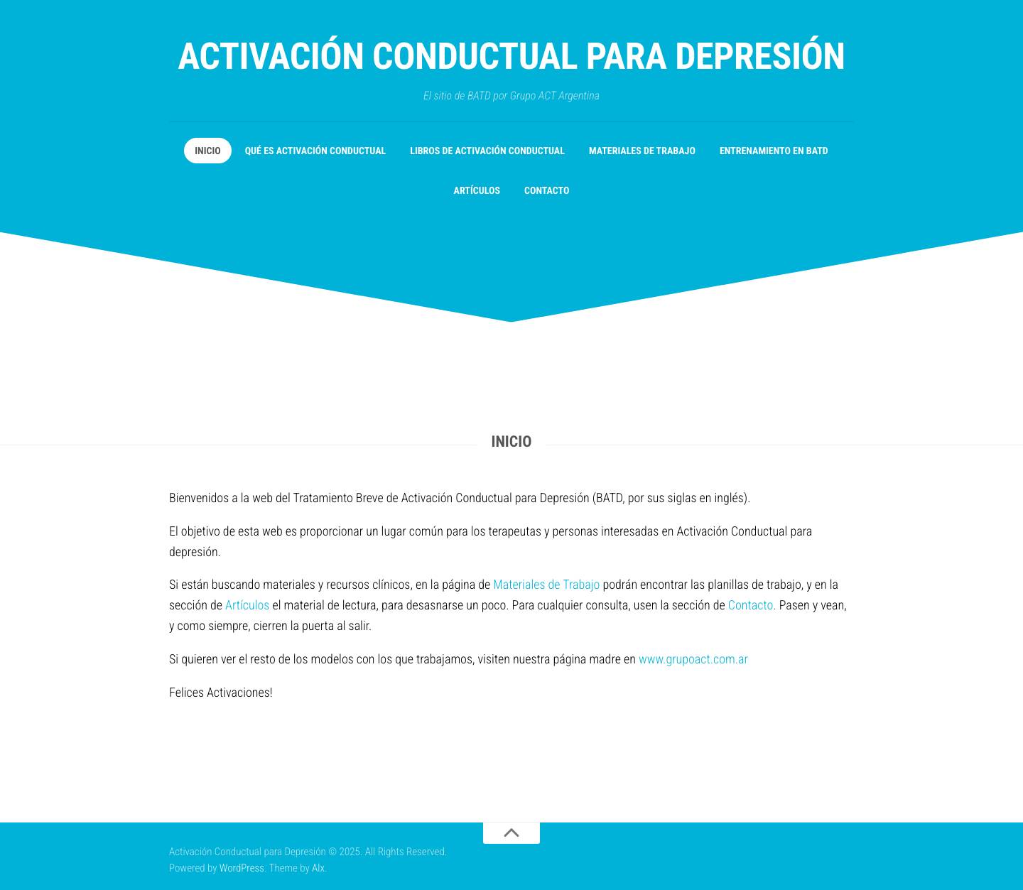 Activación Conductual para Depresión – El sitio de BATD por Grupo ACT Argentina - Full Screenshot