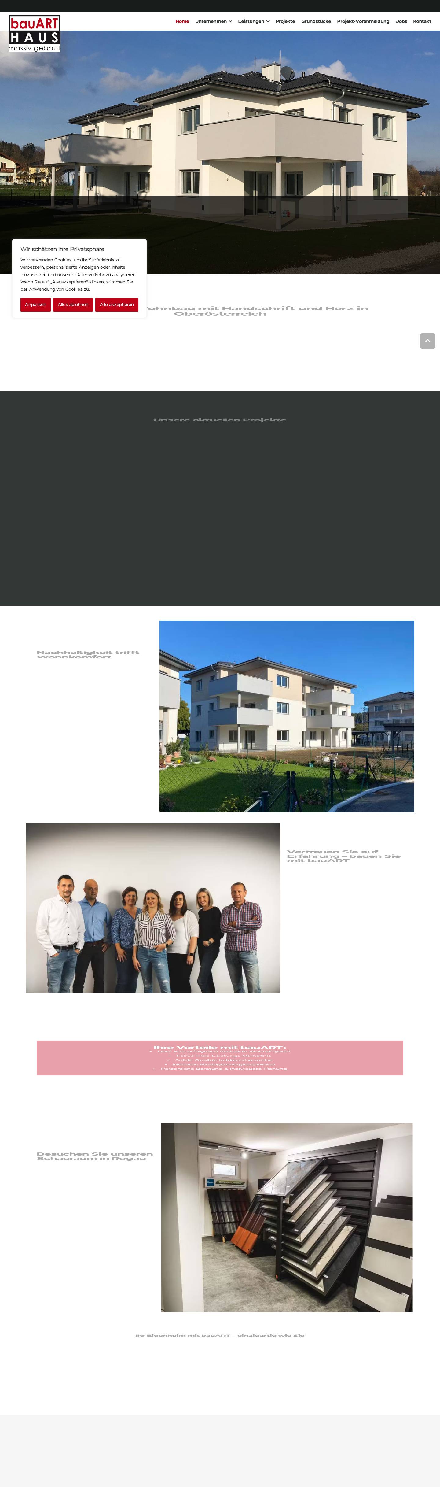 Wohnbau in Oberösterreich – individuell & hochwertig mit bauART - Full Screenshot