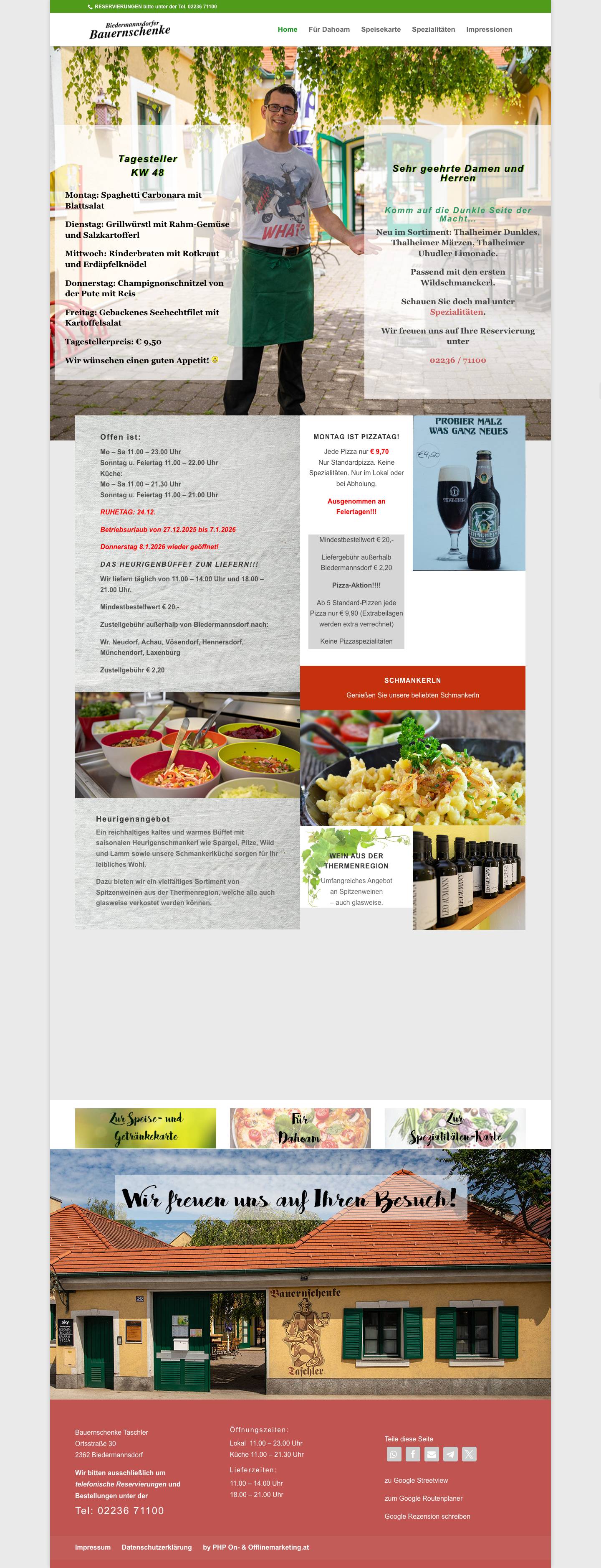 Bauernschenke Taschler Biedermannsdorf | - Full Screenshot