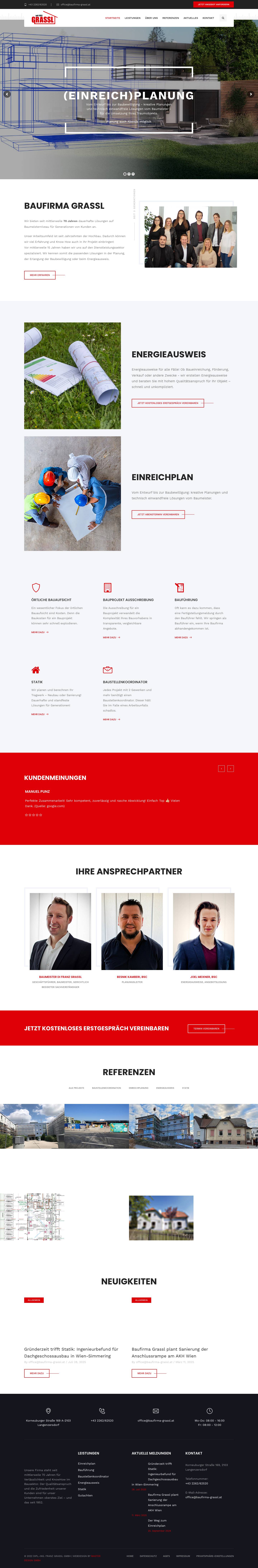 Baufirma Grassl | Ingenieurbüro in 3. Generation - Full Screenshot