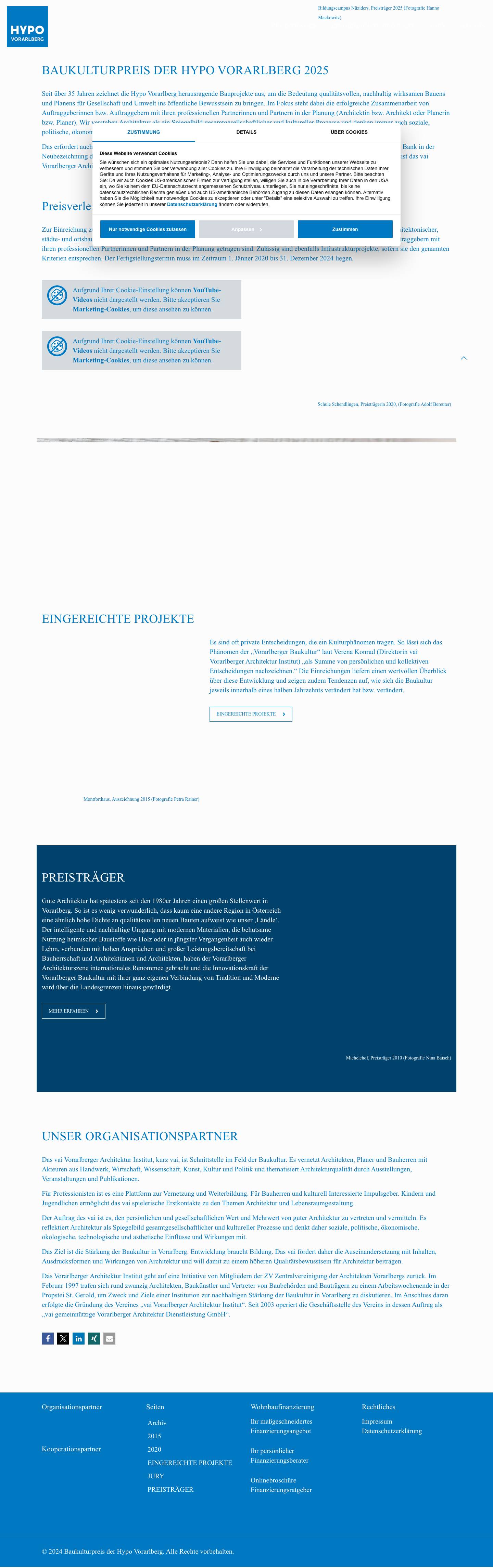 Baukulturpreis der Hypo Vorarlberg - Full Screenshot