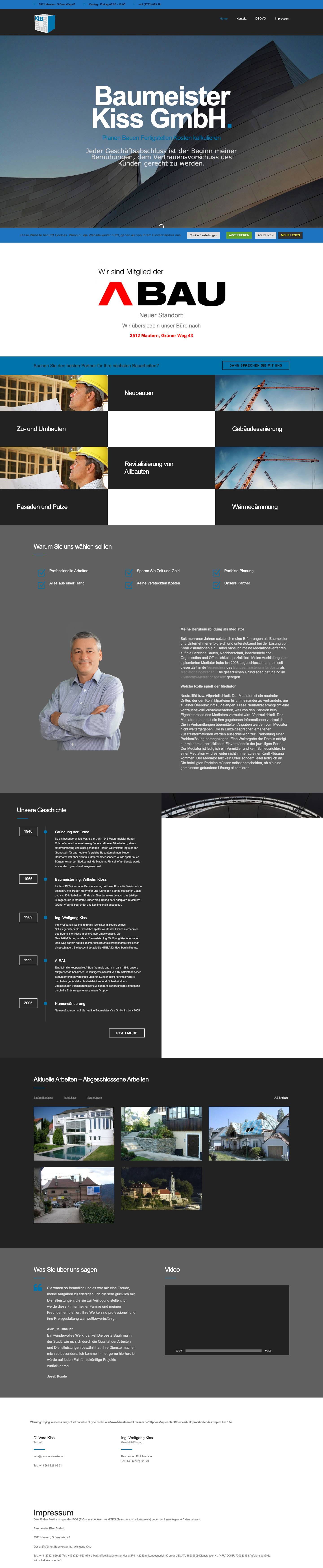 Baumeister Kiss GmbH - Full Screenshot