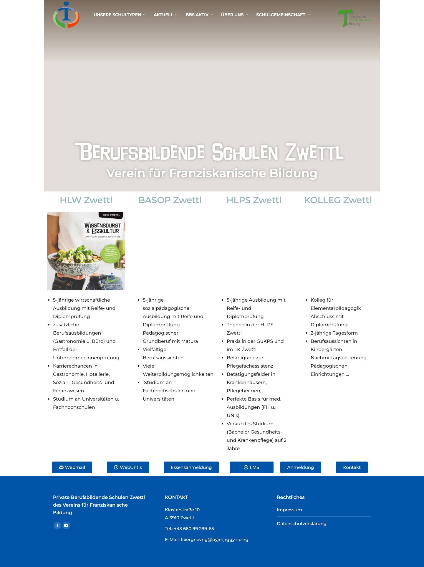 Home - Berufsbildende Schulen Zwettl - Full Screenshot