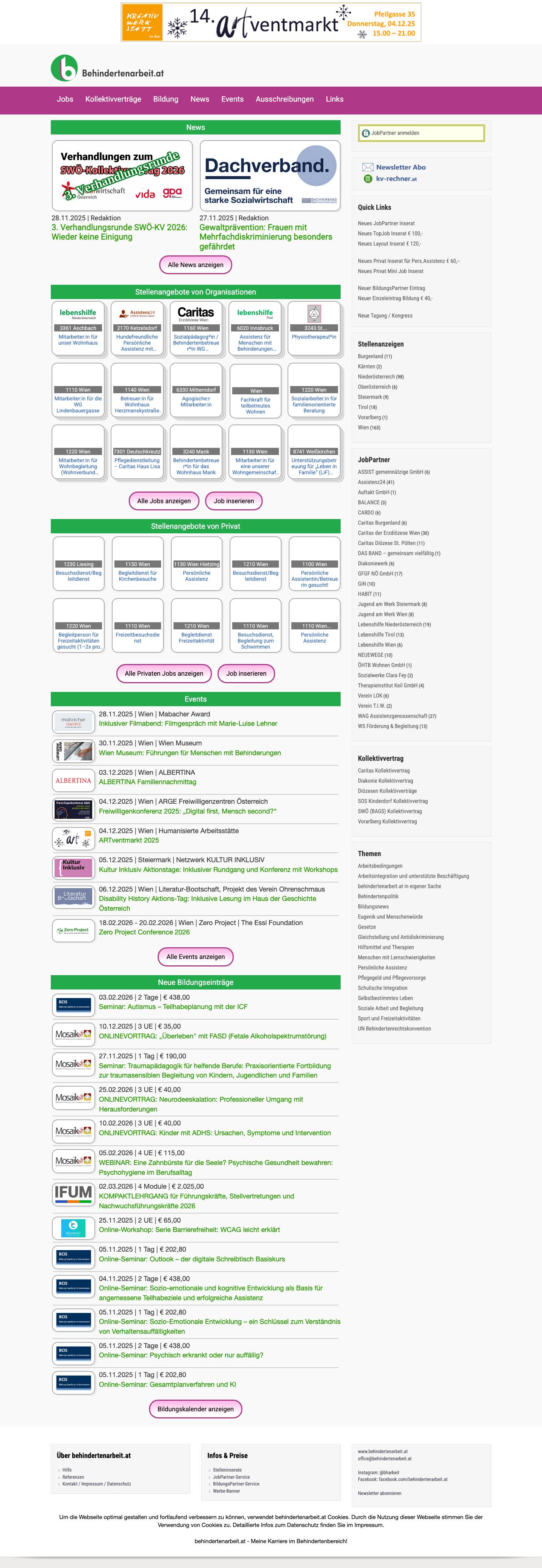 behindertenarbeit.at – Meine Karriere im Behindertenbereich! - Full Screenshot