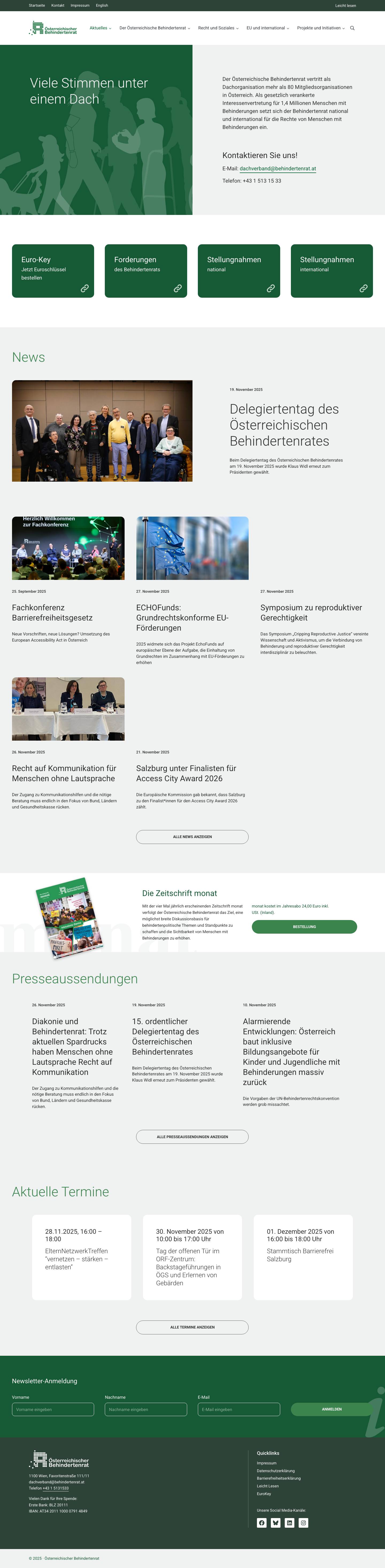 Österreichischer Behindertenrat – Dachorganisation der Behindertenverbände Österreichs - Full Screenshot