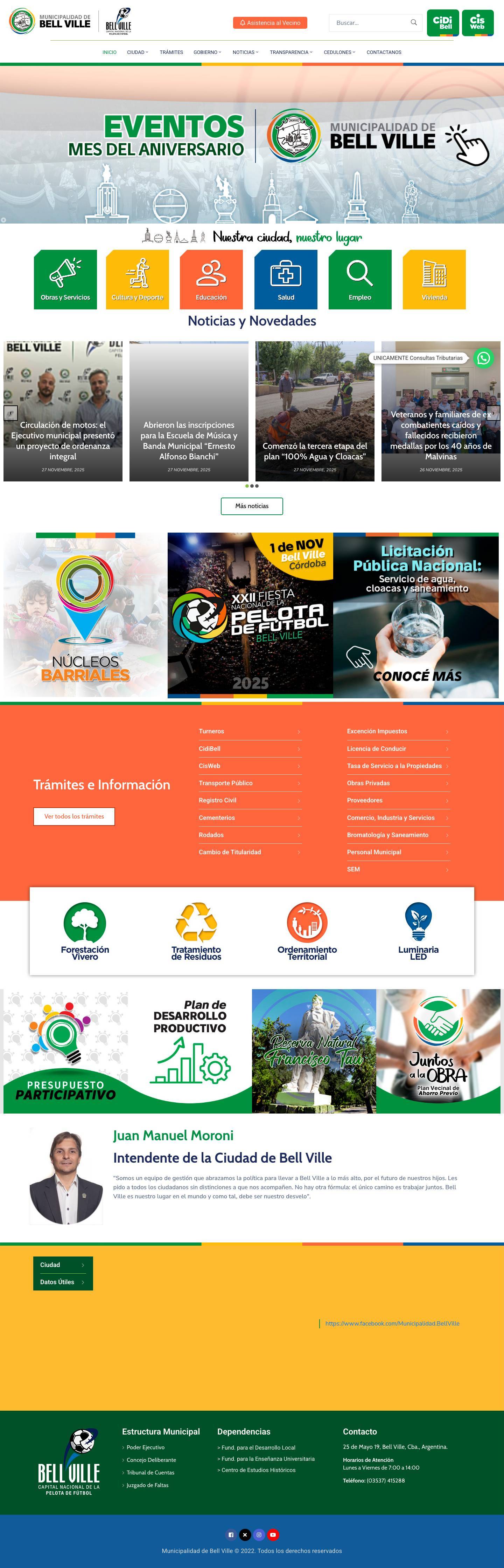 Municipalidad de Bell Ville - Full Screenshot