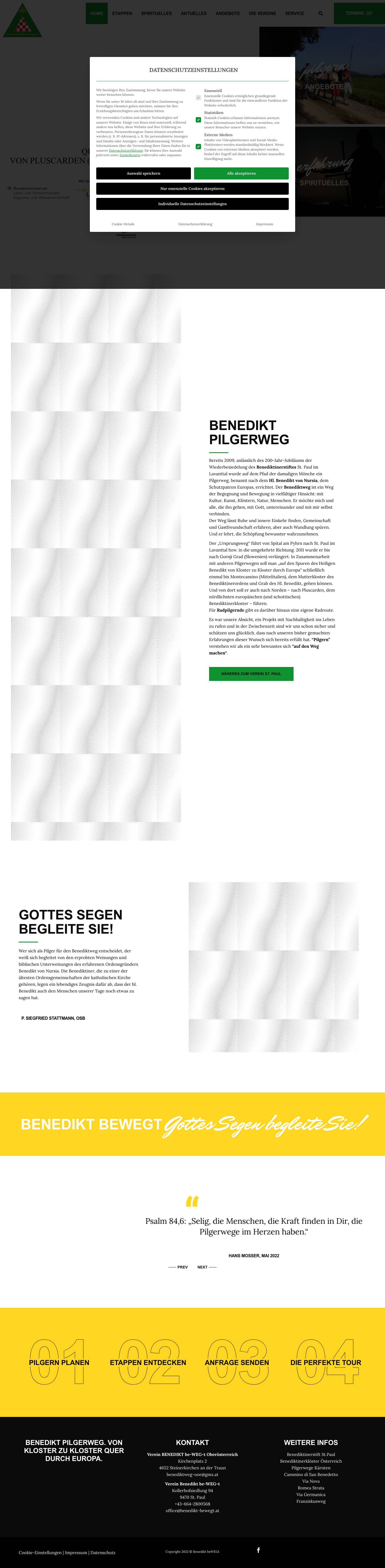 Benedikt bewegt – Pilgern, Erleben & Spirituelles - Full Screenshot