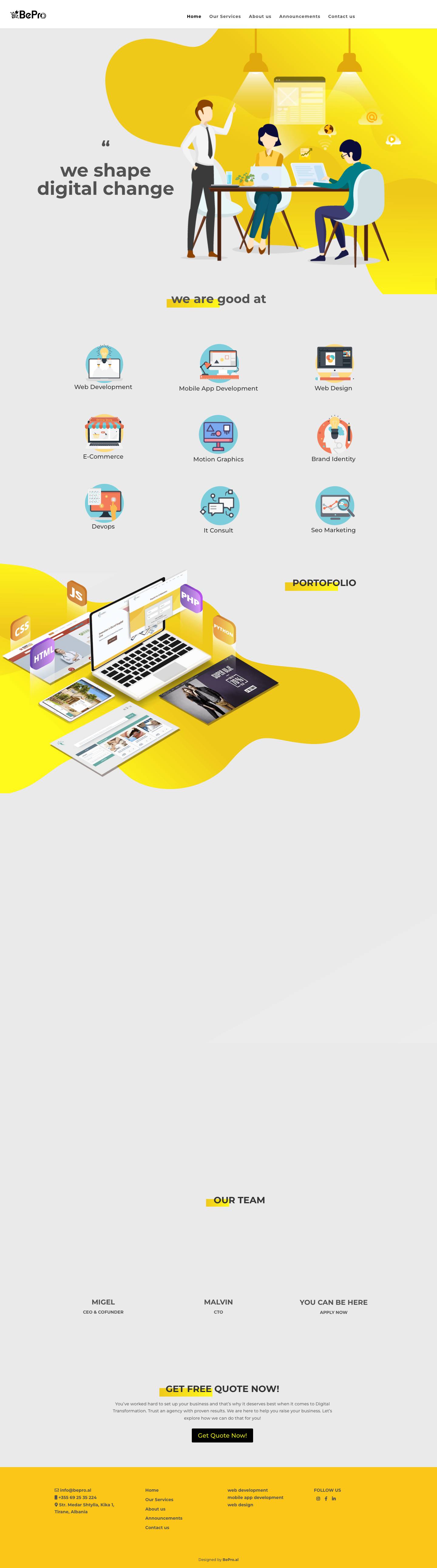 BePro - Digital Agency - Full Screenshot
