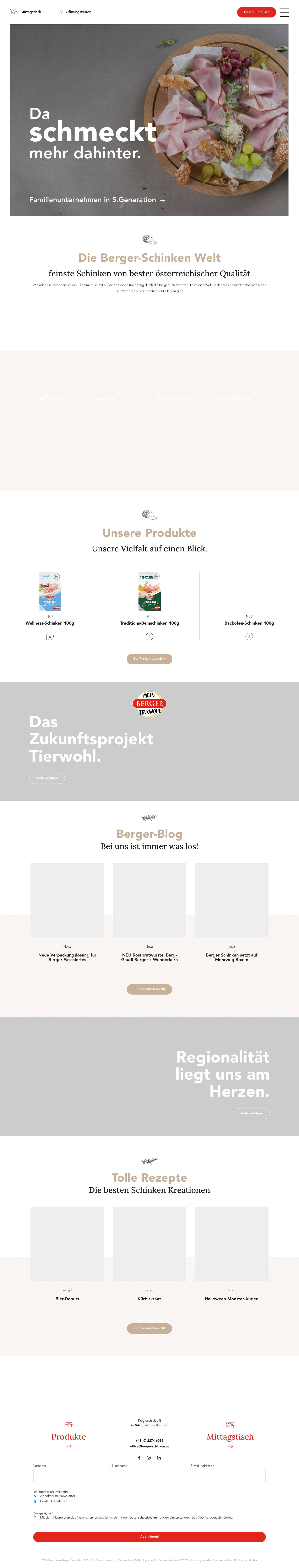 Startseite - Berger Schinken - Full Screenshot