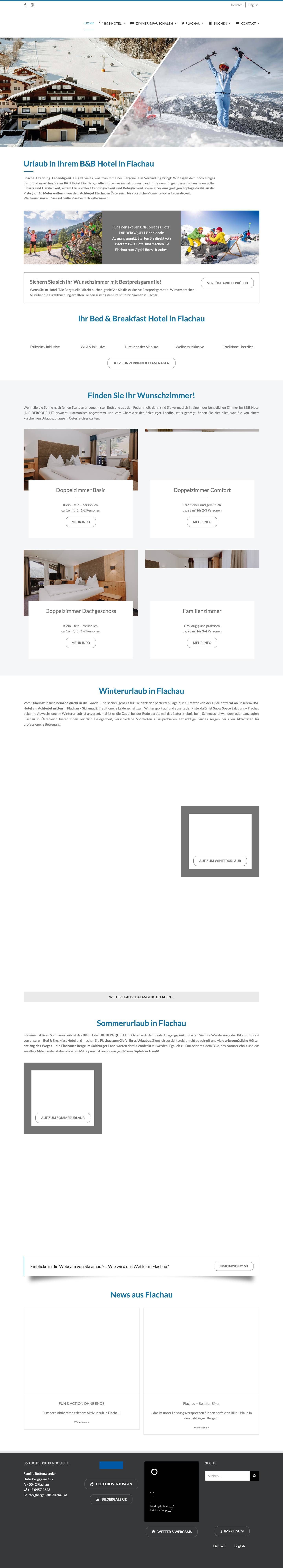 Hotel Die Bergquelle in Flachau - Urlaub in Salzburg Österreich - Full Screenshot