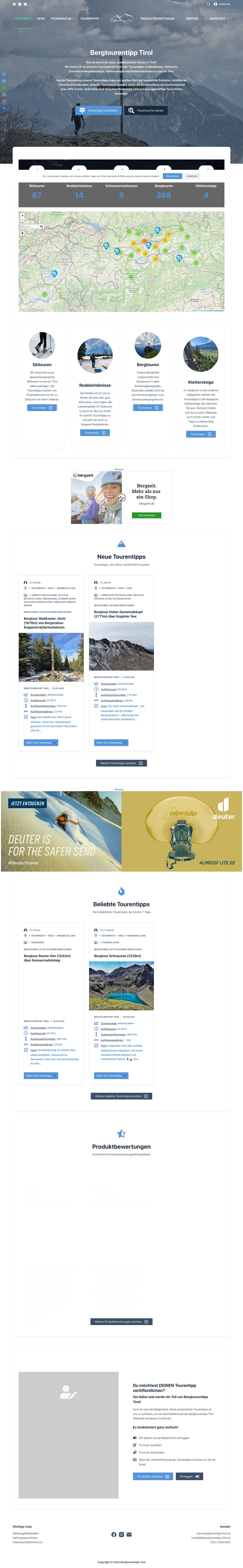 Tourenportal Tirol - Bergtourentipp Tirol - Full Screenshot