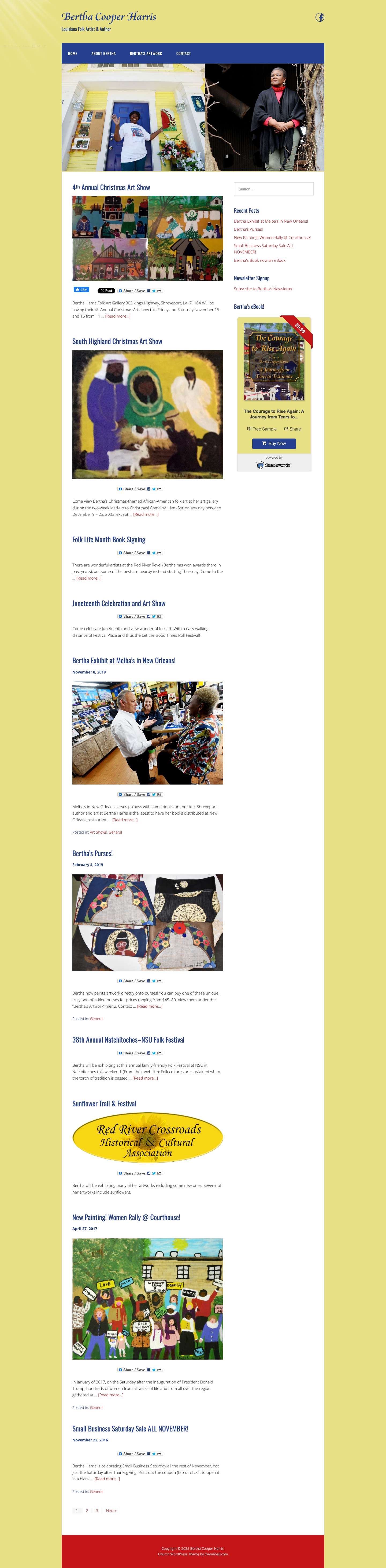 Bertha Cooper Harris – Louisiana Folk Artist & Author - Full Screenshot