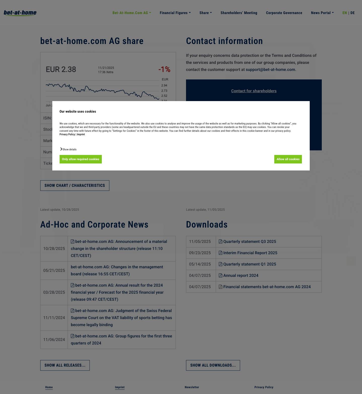 bet-at-home.com AG - - Full Screenshot