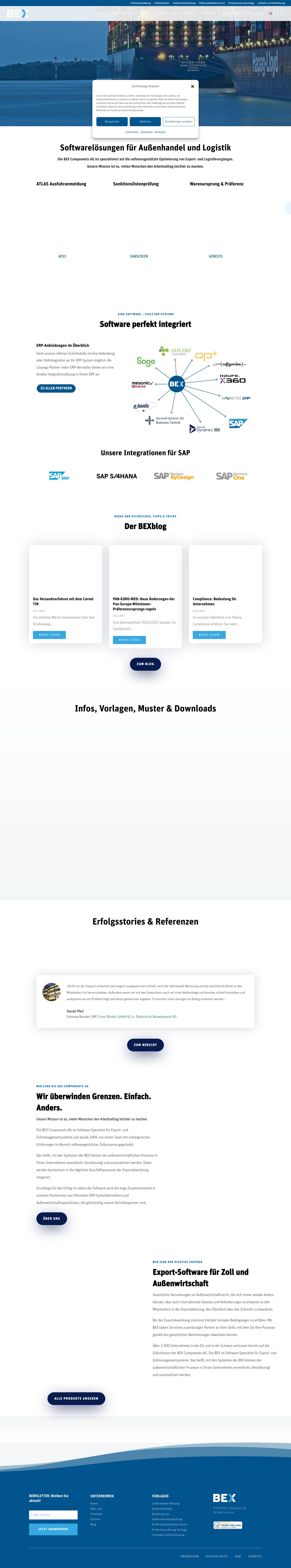 Software für Außenwirtschaft, die Grenzen überwindet - BEX - Full Screenshot