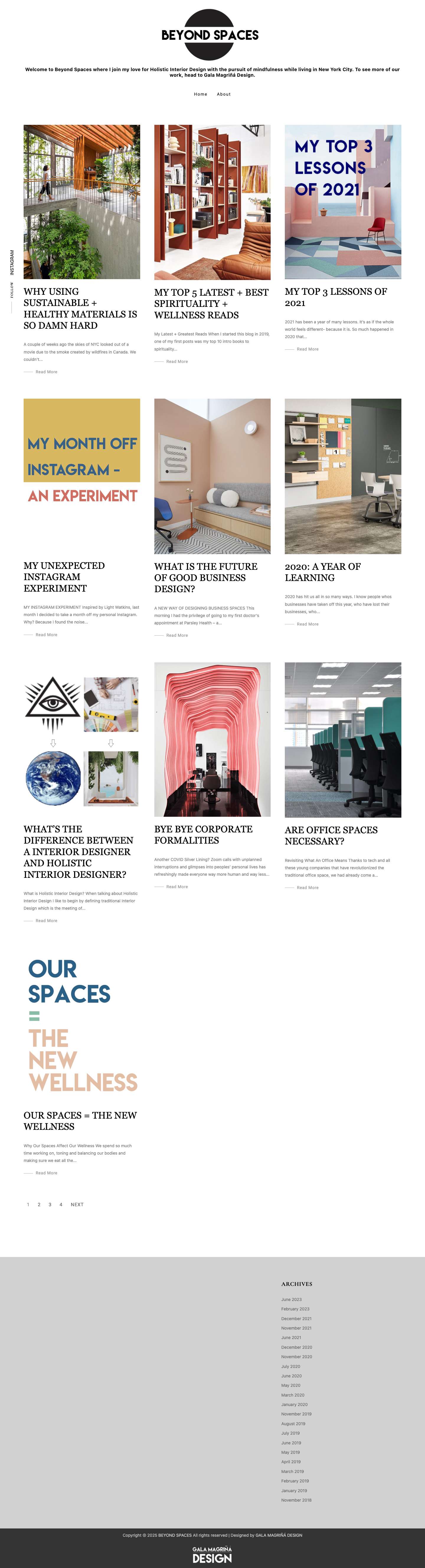 Beyond Spaces | Interior Design - Gala Magriña Design - Full Screenshot