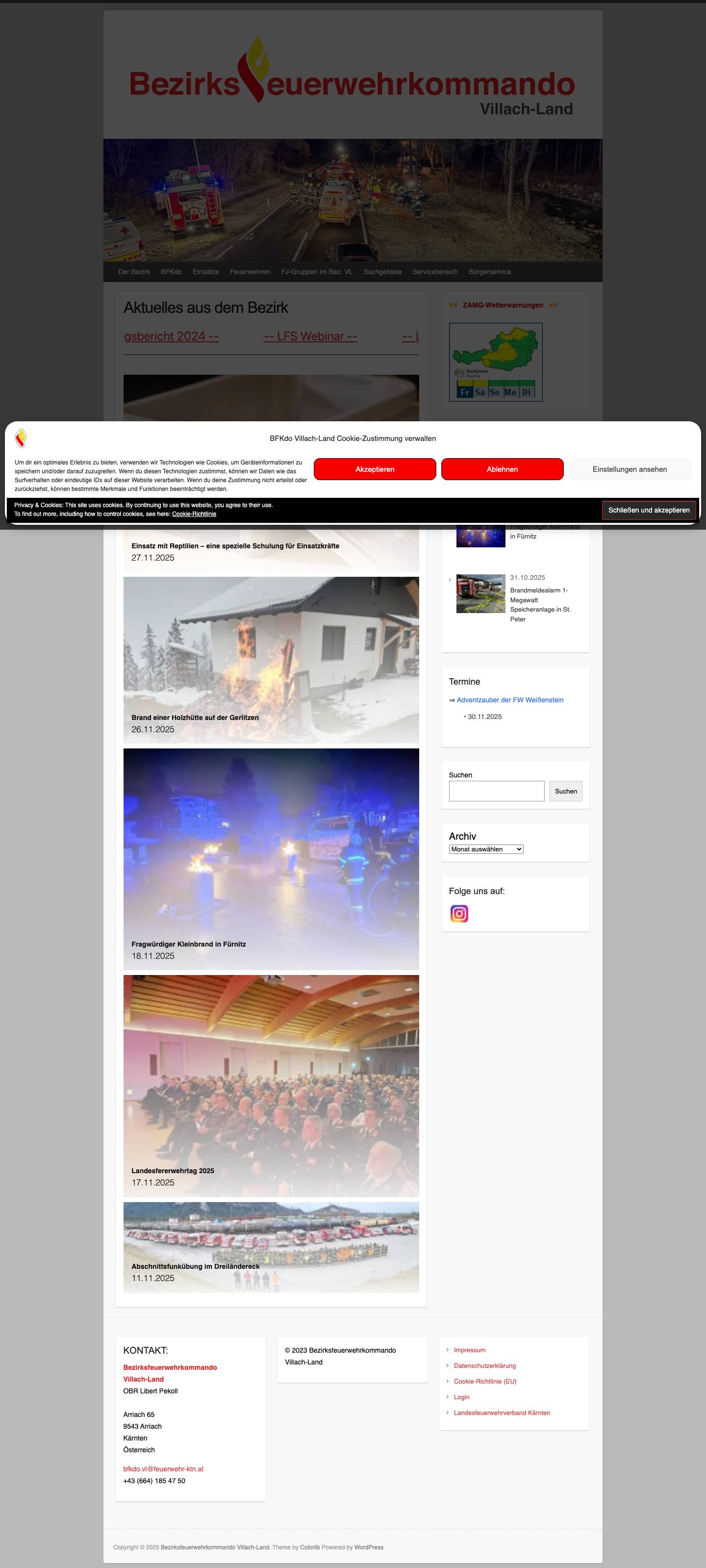 Bezirksfeuerwehrkommando Villach-Land - Full Screenshot