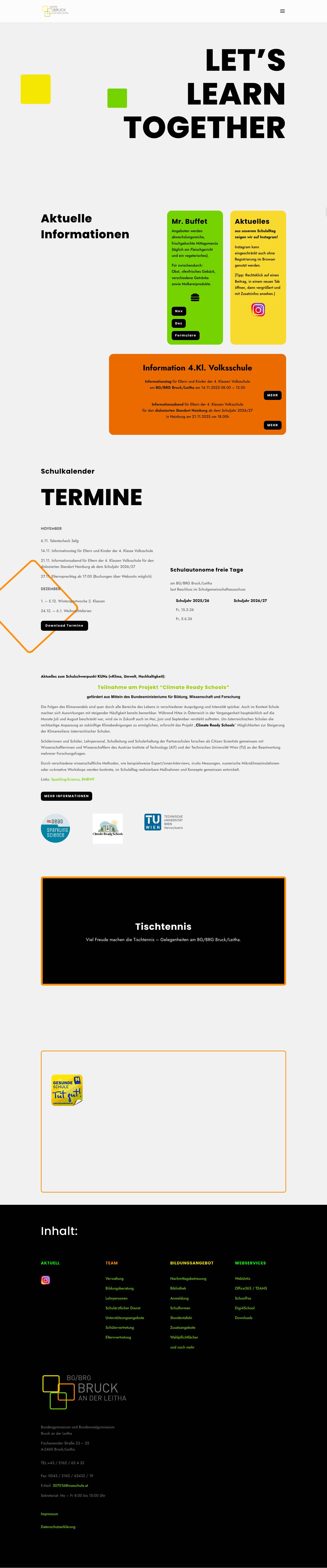 BG-BRG Bruck an der Leitha - Lets learn together - Full Screenshot