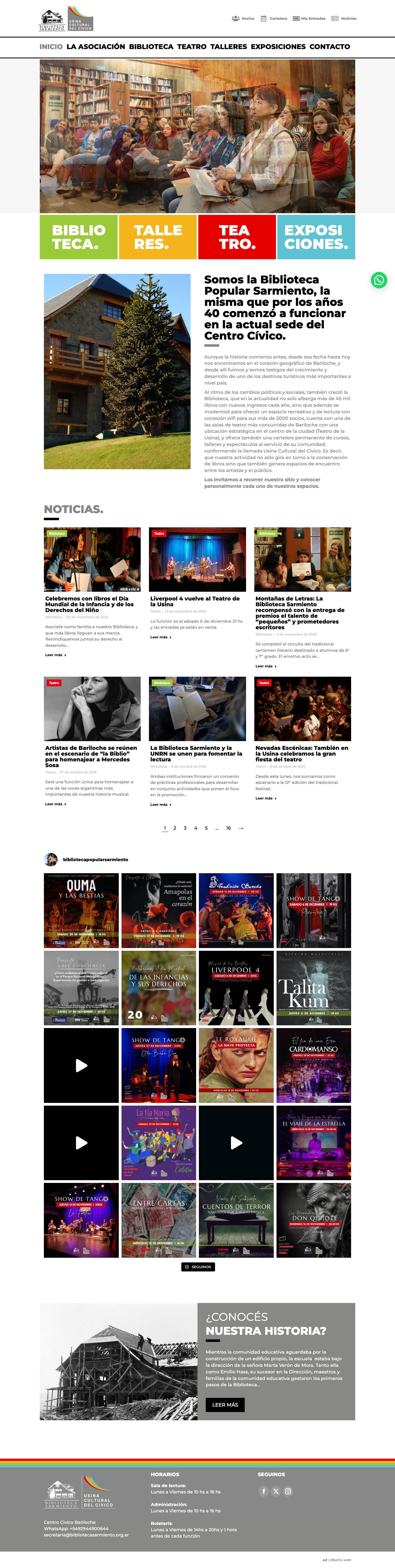 Biblioteca Sarmiento | Bariloche - Full Screenshot